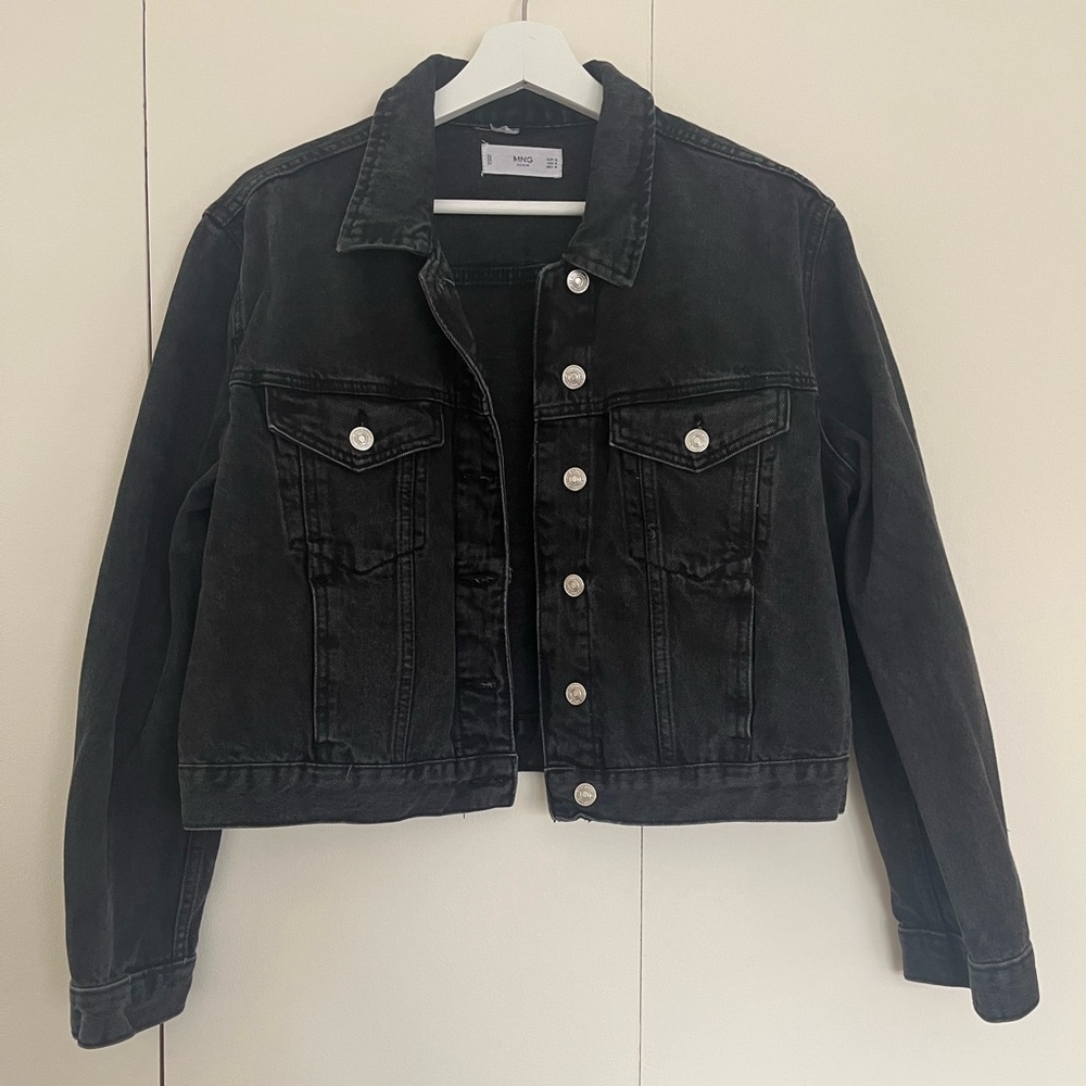 Mango black denim jacket